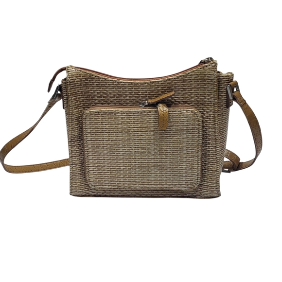 Liz Claiborne Tan Crossbody Bag with Structured Design and Gold Tone Hardware - Picture 2 of 12